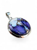 Kingman Violet Dahlia Solid 925 Sterling Silver Pendant