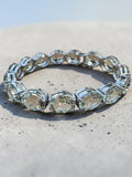Prasiolite Green Amethyst Solid 925 Sterling Silver Bracelet 7 inch