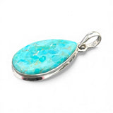 Kingman Turquoise Solid 925 Sterling Silver Pendant