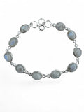 Rainbow Moonstone Solid 925 Sterling Silver Bracelet