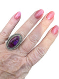 Kingman Purple Mojave Turquoise Solid 925 Sterling Silver Ring 8
