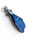 Titanium Aura Kyanite & Fire Topaz Solid 925 Sterling Silver Pendant