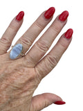 Blue Lace Agate Solid 925 Sterling Silver Ring 8