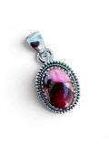 Kingman Red Rose Dahlia Solid 925 Sterling Silver Pendant