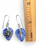 Dumortierite Blue Quartz Solid 925 Sterling Silver Earrings