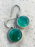 Green Onyx Solid 925 Sterling Silver Earrings