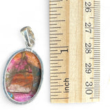 Kingman Pink Dahlia Turquoise Solid 925 Sterling Silver Pendant