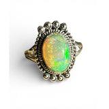Ethiopian Opal Solid 925 Sterling Silver Ring 10