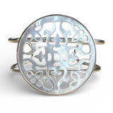 Mother of Pearl Solid 925 Sterling Silver Cuff Bracelet