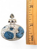 K2 & Blue Topaz Solid 925 Sterling Silver Pendant