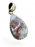 Crazy Lace Agate Solid 925 Sterling Silver Pendant