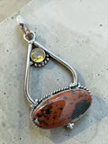 Mahogany Obsidian Silver Overlay Pendant