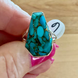 Kingman Copper Turquoise Solid 925 Sterling Silver 6