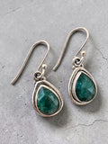 Emerald Solid 925 Sterling Silver Earrings
