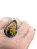 Indonesian Red Marcasite Solid 925 Sterling Silver Ring 8
