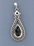 Moss Agate Silver Overlay Pendant
