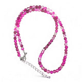 Pink Botswana Agate 4 mm Beaded Necklace