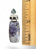 Tiffany Stone & Blue Topaz Solid 925 Sterling Silver Pendant