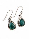 Emerald Solid 925 Sterling Silver Earrings