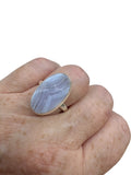 Blue Lace Agate Solid 925 Sterling Silver Ring 7