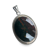Faceted Bloodstone Solid 925 Sterling Silver Pendant