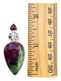 Ruby in Zoisite & Garnet Solid 925 Sterling Silver Pendant