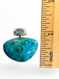 Shattuckite & Rainbow Moonstone Solid 925 Sterling Silver Pendant
