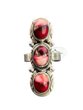 Kingman Red Rose Dahlia Solid 925 Sterling Silver Ring 7