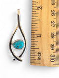 Kingman Turquoise Solid 925 Sterling Silver Pendant