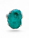 Marine Blue Quartz Solid 925 Sterling Silver Ring 6.5