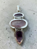 Amethyst Silver Overlay Pendant