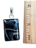 Black striped Agate Solid 925 Sterling Silver Pendant