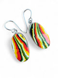 Fordite Solid 925 Sterling Silver Earrings