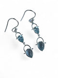Blue Topaz Solid 925 Sterling Silver Earrings
