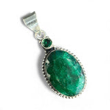 Emerald Solid 925 Sterling Silver Pendant