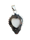 Pink Queen Conch Heart Solid 925 Sterling Silver Pendant
