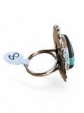 Black Jack Turquoise Solid 925 Sterling Silver Ring 8