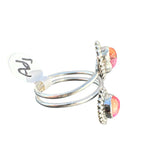 Kingman Pink Dahlia Turquoise Solid 925 Sterling Silver Ring ADJ