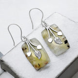 Prehnite Solid 925 Sterling Silver Earrings