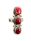Kingman Red Rose Dahlia Solid 925 Sterling Silver Ring 9