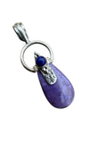 Lavender Jade & Blue Lapis Solid 925 Sterling Silver Pendant