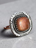 Sunstone Solid 925 Sterling Silver Ring 7