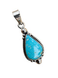 White Water Turquoise Solid 925 Sterling Silver Pendant