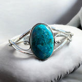 Shattuckite Solid 925 Sterling Silver Cuff Bracelet