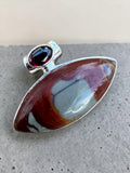 Noreena Jasper & Garnet Solid 925 Sterling Silver Pendant