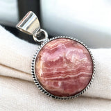 Rhodochrosite Solid 925 Sterling Silver Pendant