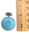 Smithsonite & Moonstone Solid 925 Sterling Silver Pendant