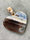 Owyhee Opal Heart Solid 925 Sterling Silver Pendant