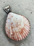 Scallop Shell Silver Overlay Pendant