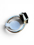 Faceted Black Onyx Solid 925 Sterling Silver Ring 6